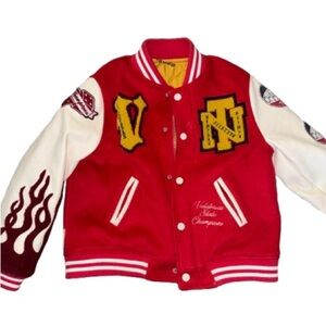 Kids Red and White Varsity Jacket